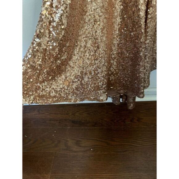 Rose Gold‎ Sequins Gown By Tiffany Designs, Backless Dress 6 Prom formal - Picture 9 of 10